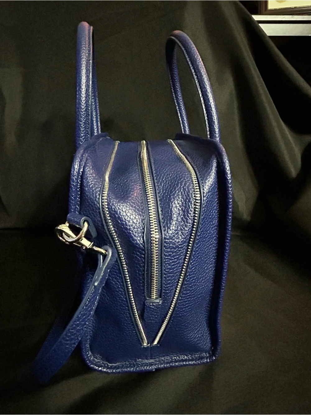 Nine West Women's Two-Tone Blue & White Structured Satchel Handbag